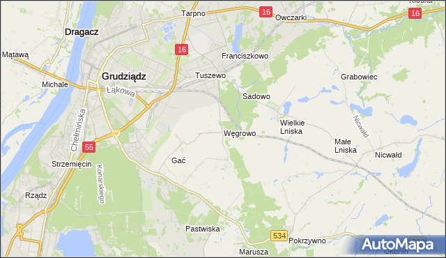 mapa Węgrowo, Węgrowo na mapie Targeo