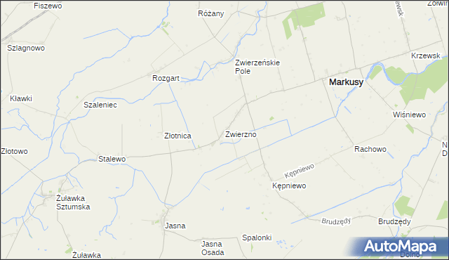 mapa Zwierzno, Zwierzno na mapie Targeo