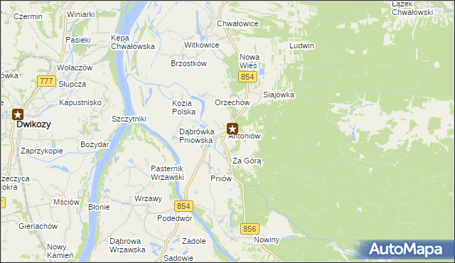 mapa Antoniów gmina Radomyśl nad Sanem, Antoniów gmina Radomyśl nad Sanem na mapie Targeo
