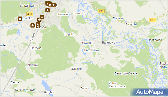 mapa Baranówko, Baranówko na mapie Targeo