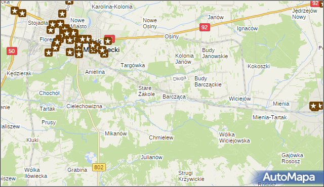 mapa Barcząca, Barcząca na mapie Targeo