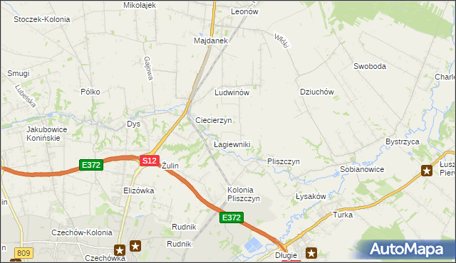mapa Baszki gmina Niemce, Baszki gmina Niemce na mapie Targeo