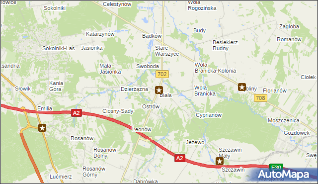 mapa Biała gmina Zgierz, Biała gmina Zgierz na mapie Targeo