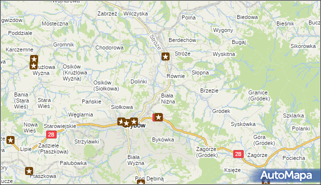 mapa Biała Niżna, Biała Niżna na mapie Targeo