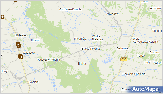 mapa Białka-Kolonia, Białka-Kolonia na mapie Targeo