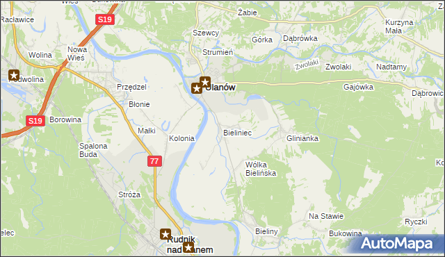 mapa Bieliniec, Bieliniec na mapie Targeo