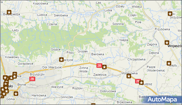 mapa Bierówka, Bierówka na mapie Targeo