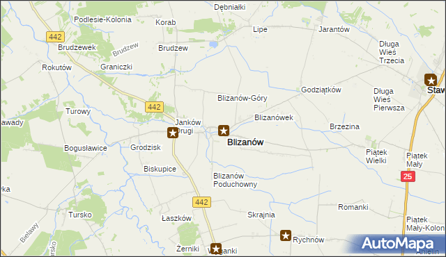 mapa Blizanów Drugi, Blizanów Drugi na mapie Targeo