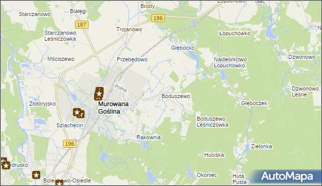 mapa Boduszewo, Boduszewo na mapie Targeo