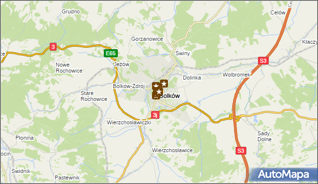 mapa Bolków powiat jaworski, Bolków powiat jaworski na mapie Targeo