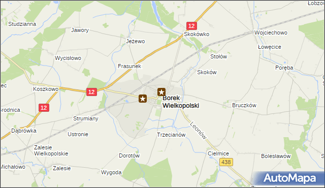 mapa Borek Wielkopolski, Borek Wielkopolski na mapie Targeo