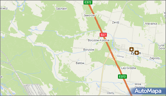 mapa Borysów, Borysów na mapie Targeo