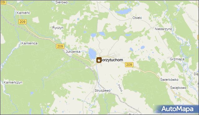 mapa Borzytuchom, Borzytuchom na mapie Targeo