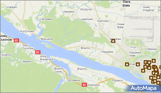 mapa Brwilno gmina Stara Biała, Brwilno gmina Stara Biała na mapie Targeo