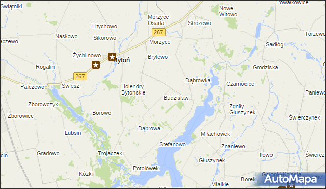 mapa Budzisław gmina Bytoń, Budzisław gmina Bytoń na mapie Targeo