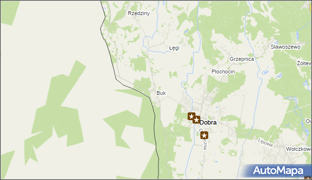 mapa Buk gmina Dobra (Szczecińska), Buk gmina Dobra (Szczecińska) na mapie Targeo