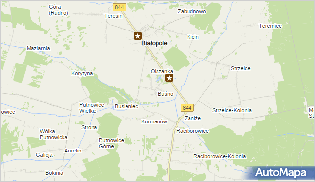 mapa Buśno, Buśno na mapie Targeo