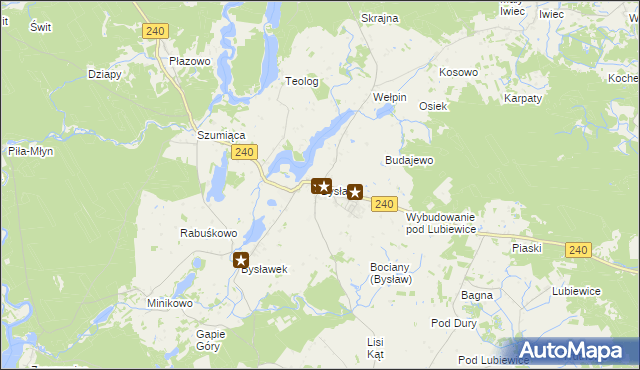 mapa Bysław, Bysław na mapie Targeo