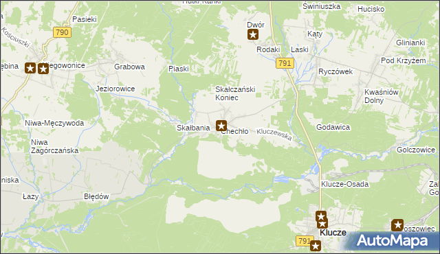 mapa Chechło gmina Klucze, Chechło gmina Klucze na mapie Targeo