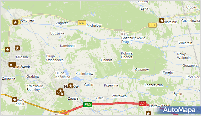 mapa Chobot gmina Halinów, Chobot gmina Halinów na mapie Targeo