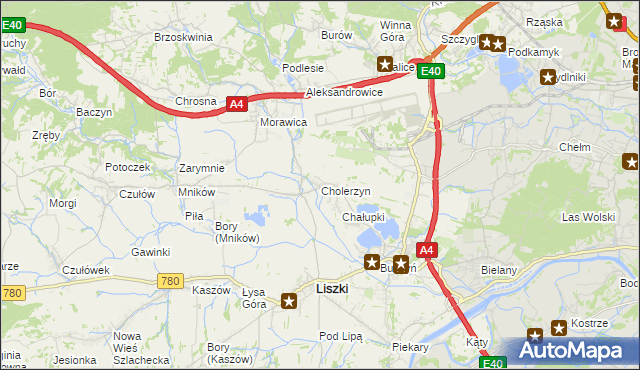 mapa Cholerzyn, Cholerzyn na mapie Targeo