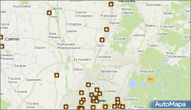 mapa Chorzelów, Chorzelów na mapie Targeo