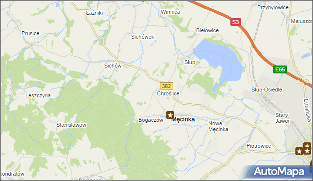 mapa Chroślice, Chroślice na mapie Targeo