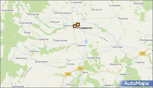 mapa Cierpice gmina Przeworno, Cierpice gmina Przeworno na mapie Targeo