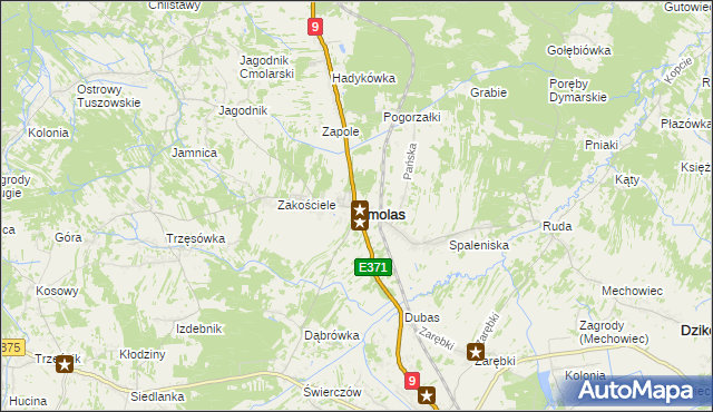 mapa Cmolas, Cmolas na mapie Targeo