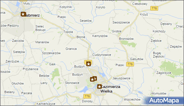 mapa Cudzynowice, Cudzynowice na mapie Targeo