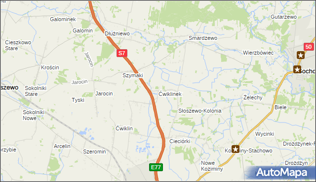 mapa Ćwiklinek, Ćwiklinek na mapie Targeo