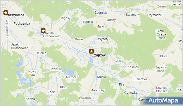 mapa Czajków powiat ostrzeszowski, Czajków powiat ostrzeszowski na mapie Targeo