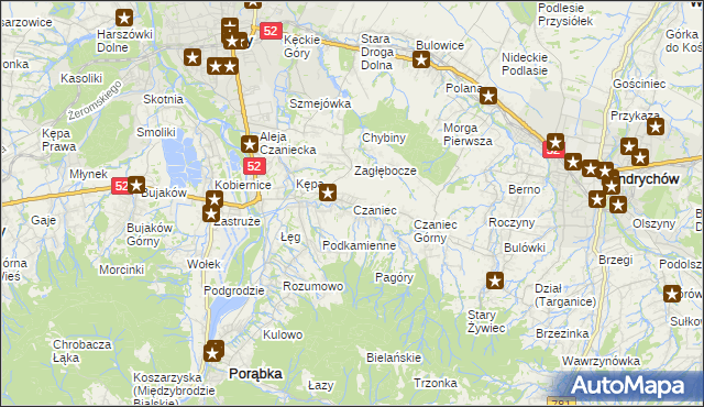 mapa Czaniec, Czaniec na mapie Targeo