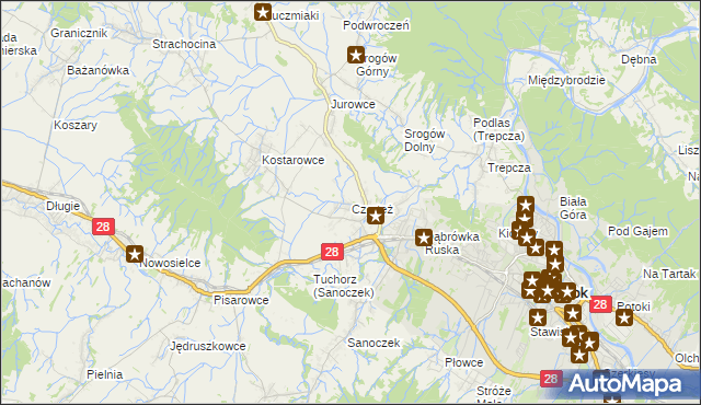 mapa Czerteż, Czerteż na mapie Targeo