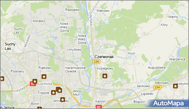 mapa Czerwonak, Czerwonak na mapie Targeo