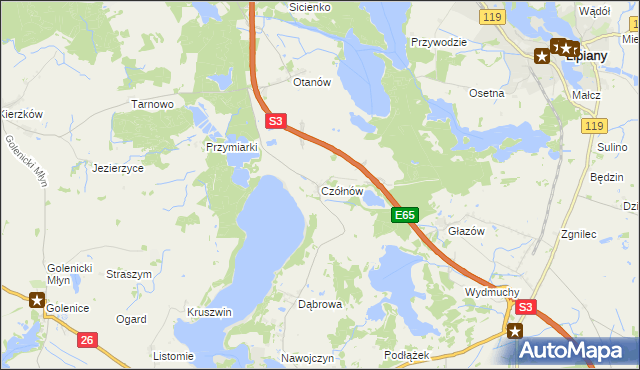 mapa Czółnów, Czółnów na mapie Targeo