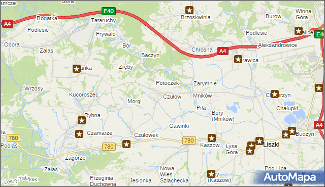 mapa Czułów, Czułów na mapie Targeo