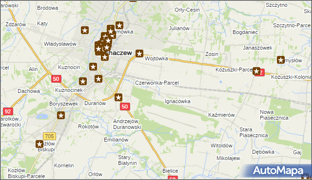 mapa Czyste gmina Sochaczew, Czyste gmina Sochaczew na mapie Targeo