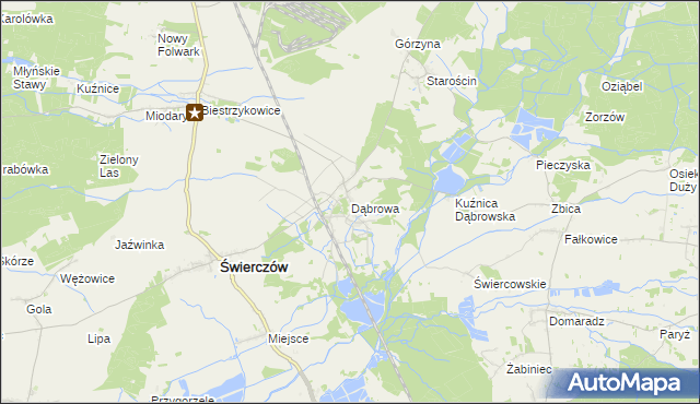 mapa Dąbrowa gmina Świerczów, Dąbrowa gmina Świerczów na mapie Targeo