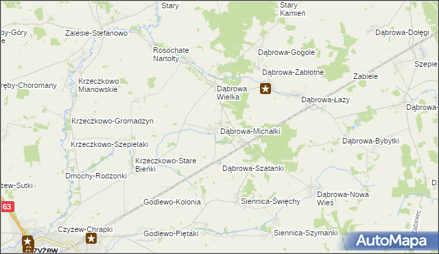 mapa Dąbrowa-Michałki, Dąbrowa-Michałki na mapie Targeo