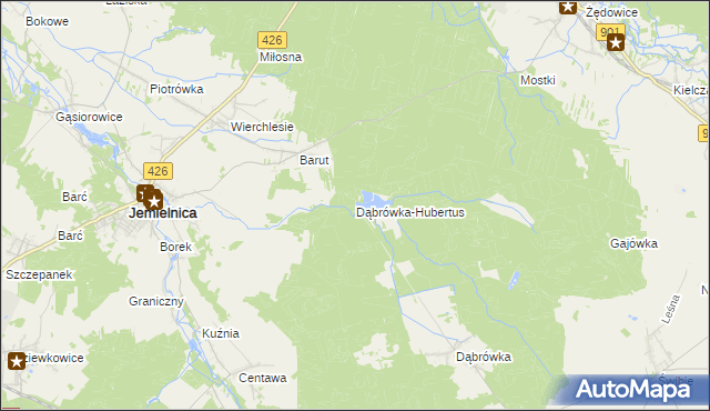 mapa Dąbrówka-Hubertus, Dąbrówka-Hubertus na mapie Targeo