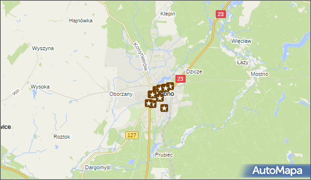 mapa Dębno powiat myśliborski, Dębno powiat myśliborski na mapie Targeo