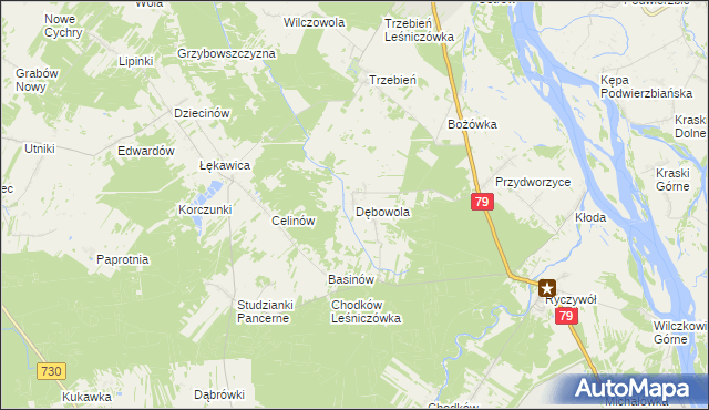 mapa Dębowola, Dębowola na mapie Targeo