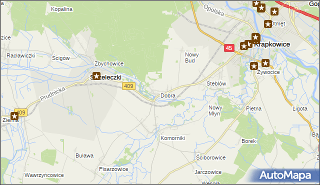 mapa Dobra gmina Strzeleczki, Dobra gmina Strzeleczki na mapie Targeo