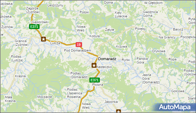 mapa Domaradz powiat brzozowski, Domaradz powiat brzozowski na mapie Targeo