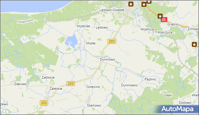 mapa Duninowo, Duninowo na mapie Targeo