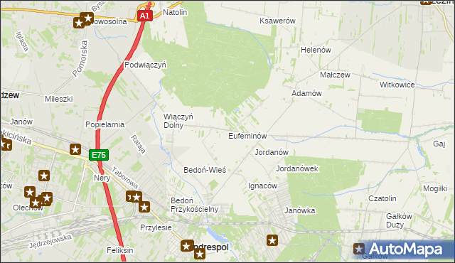 mapa Eufeminów, Eufeminów na mapie Targeo
