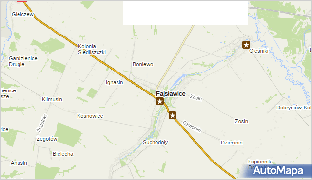 mapa Fajsławice, Fajsławice na mapie Targeo