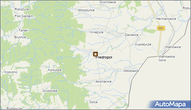 mapa Fredropol, Fredropol na mapie Targeo