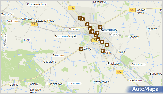 mapa Gałowo gmina Szamotuły, Gałowo gmina Szamotuły na mapie Targeo